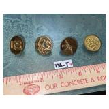 (4) Brass US Buttons