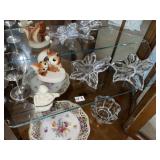 Glass Flowers  Stems & Squirrel Grp