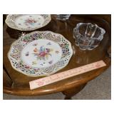Crystal Bowl & Vintage German Decorator Plate