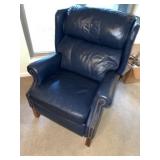 Blue Leather Recliner