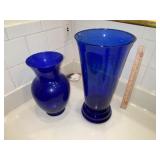 (2) Blue Decorator Vases