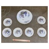 Vintage Bavarian Grape Plate Set