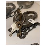 Vintage Railroad Lock & 2 Brass Keys