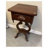 Vintage Carved  Accent Table w Drawer