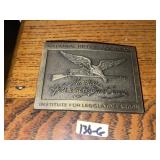 Vintage Brass NRA Collector Belt Buckle