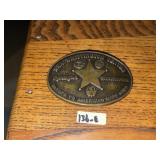 Vintage Brass NRA Collector Belt Buckle