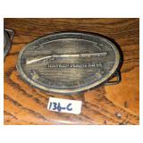Vintage Brass NRA Collector Belt Buckle