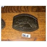 Vintage Brass NRA Collector Belt Buckle