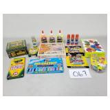Crayons, Stamps, Glue, Markers, Color Pencils, Etc