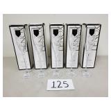 5 Lenox Firelight Platinum Signature Glass Flutes