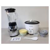 Rice Cooker, Rice Bowls & Blender (No Ship)