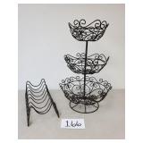 Metal Tiered Fruit Basket & Plate Rack (No Ship)