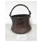 Vintage Copper Cauldron with Handle (No Ship)