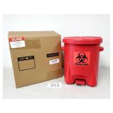 New Biohazard Waste Can - 6 Gallon