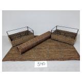 2 Woven Small Rugs + 2 Storage Baskets (No Ship)
