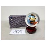Chinese Reverse Painted Rotating Glass Ball