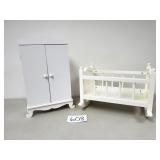 Doll Wardrobe and Cradle (No Ship)