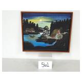 Framed Asian Textile / Fabric Art (No Ship)