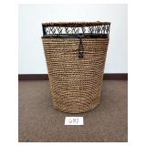 Wicker and Metal Hamper Basket (No Ship)
