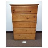 Wood 5 Drawer Chest of Drawers Dresser (No Ship)