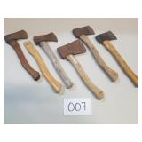 Lot of 5 Hatchets and 1 Wood Hatchet Handle