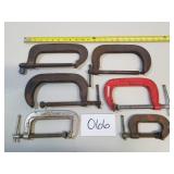 Lot of 6 Assorted C-Clamps