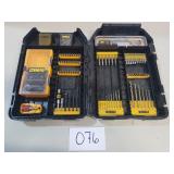 Lot of Assorted Dewalt and Drill Bits, Dewalt Case