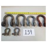 Lot of 6 Assorted Anchor Shackles.