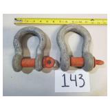 Lot of 2 CM Anchor Shackles - 12 ton and 10 ton