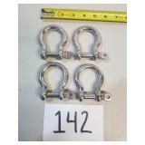 Lot of 4 Stainless Anchor Shackles