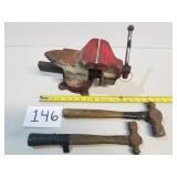 Champion Vise with 2 Ball Pein Hammers