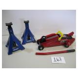 2 Ton Floor Jack with 3 Ton Jack Stands