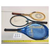 Lot of 3 Spalding Tennis Rackets