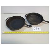 Pair of 2 Lodge Cast Iron Skillets (12")