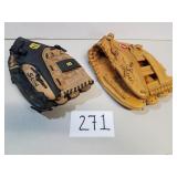 Lot of 2 Softball Mitts/Gloves