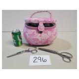 Sewing Basket Full of Sewing Supply + Scissors
