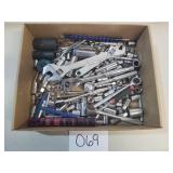 Lot of Sockets, Ratchets, Adjustable Wrenches, etc