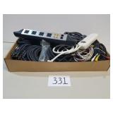 Lot of Assorted Cables, Surge Protectors, Etc.