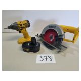 2 Dewalt 18V Tools and 1 Battery