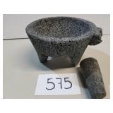 Large Volcanic Lava Rock Mortar and Pestle