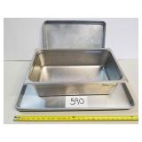 Large Stainless Trays and 6" Deep Pan