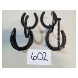 4 Handcrafted Horse Shoe Coat Hooks