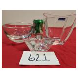 Crystal Glass Vase, Bowl and Candle Holder
