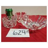 Lot of 3 Orrefors Heavy Crystal Candy Dishes