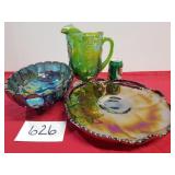 Carnival Glass - Pitcher, Bowl and Platter