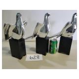 3 Benazara Glittering Doves on Stands