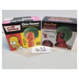 Homer Simpson and Deadpool Chia Pets
