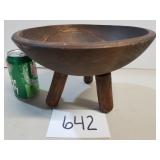 Vintage Primitive 3-Leg Wood Bowl