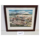 Framed Newman Myrah Lithograph of Bailey Gatzert