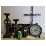 Home Decor - Clock, Candle Holders, Vase, Etc.
